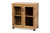 Zentra Modern And Contemporary Oak Brown Finished Wood 2-Door Storage Cabinet With Glass Doors SR 890001-Wotan Oak