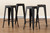 Horton Modern And Contemporary Industrial Black Finished Metal 4-Piece Stackable Bar Stool Set AY-MC07-Black Matte-BS