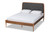 Diantha Classic And Traditional Dark Grey Fabric Upholstered And Walnut Brown Finished Wood Full Size Platform Bed MG0061-Dark Grey/Walnut-Full