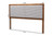 Iden Modern And Contemporary Light Grey Fabric Upholstered And Walnut Brown Finished Wood King Size Headboard MG9733-Light Grey/Walnut-King-HB