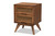 Barrett Mid-Century Modern Walnut Brown Finished Wood And Synthetic Rattan 2-Drawer Nightstand MG9001-Rattan-2DW-NS