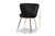 Farah Modern Luxe And Glam Black Velvet Fabric Upholstered And Rose Gold Finished Metal 2-Piece Dining Chair Set 20A25-Black/Rose Gold-DC