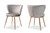 Farah Modern Luxe And Glam Grey Velvet Fabric Upholstered And Rose Gold Finished Metal 2-Piece Dining Chair Set 20A25-Grey/Rose Gold-DC