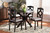 Carlin Modern Transitional Grey Fabric Upholstered And Dark Brown Finished Wood 5-Piece Dining Set Carlin-Grey/Dark Brown-5PC Dining Set