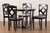 Morigan Modern Transitional Grey Fabric Upholstered And Dark Brown Finished Wood 5-Piece Dining Set Morigan-Grey/Dark Brown-5PC Dining Set