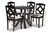 Riona Modern Transitional Grey Fabric Upholstered And Dark Brown Finished Wood 5-Piece Dining Set Riona-Grey/Dark Brown-5PC Dining Set