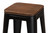 Horton Modern And Contemporary Black Metal And Walnut Brown Finished Wood 4-Piece Bar Stool Set AY-MC08-Black Matte-BS