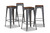 Horton Modern And Contemporary Grey Metal And Walnut Brown Finished Wood 4-Piece Bar Stool Set AY-MC08-Dark Grey-BS