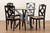 Carlin Sand Fabric Upholstered And Dark Brown Finished Wood 5-Piece Dining Set Carlin-Sand/Dark Brown-5PC Dining Set