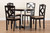 Morigan Sand Fabric Upholstered And Dark Brown Finished Wood 5-Piece Dining Set Morigan-Sand/Dark Brown-5PC Dining Set