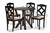 Riona Sand Fabric Upholstered And Dark Brown Finished Wood 5-Piece Dining Set Riona-Sand/Dark Brown-5PC Dining Set