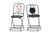 Santina Modern And Contemporary Black Metal 2-Piece Outdoor Dining Chair Set H01-101305 Mosaic Chair