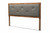 Abner Modern and Contemporary Transitional Dark Grey Fabric Upholstered and Walnut Brown Finished Wood Queen Size Headboard MG9731-Dark Grey/Walnut-Queen-HB