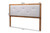 Abner Modern and Contemporary Transitional Light Grey Fabric Upholstered and Walnut Brown Finished Wood Full Size Headboard MG9731-Light Grey/Walnut-Full-HB