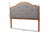 Gala Vintage Classic Traditional Dark Grey Fabric Upholstered and Walnut Brown Finished Wood Queen Size Arched Headboard MG9743-Dark Grey/Walnut-HB-Queen