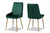 Priscilla Contemporary Glam and Luxe Green Velvet Fabric Upholstered and Gold Finished Metal 2-Piece Dining Chair Set DC177-Emerald Green Velvet/Gold-DC