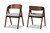 Danton Mid-Century Modern Grey Fabric Upholstered and Walnut Brown Finished Wood 2-Piece Dining Chair Set WM1900B-Smoke/Walnut-DC