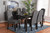 Dylin Modern and Contemporary Dark Grey Fabric Upholstered and Dark Brown Finished Wood 7-Piece Dining Set BBT5158-Dark Grey/Dark Brown-7PC Dining Set