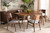 Alston Mid-Century Modern Grey Fabric Upholstered and Walnut Brown Finished Wood 5-Piece Dining Set WM1892B-Smoke/Walnut-5PC Dining Set