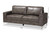 Rayan Modern and Contemporary Grey Faux Leather Upholstered Silver Finished Metal Loveseat 9449G-Grey-LS