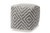 Benjamin Modern and Contemporary Bohemian Grey and Ivory Handwoven Cotton Blend Pouf Ottoman Benjamin-Grey/Ivory-Pouf
