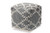 Geyne Modern and Contemporary Bohemian Grey and Ivory Handwoven Cotton Blend Pouf Ottoman Geyne-Grey/Ivory-Pouf