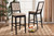 Gideon Modern and Contemporary Sand Fabric Upholstered and Dark Brown Finished Wood 2-Piece Bar Stool Set RH2083BP-Sand/Dark Brown-BS
