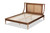 Jamila Modern Transitional Walnut Brown Finished Wood and Synthetic Rattan King Size Platform Bed MG0069-Rattan/Walnut-King