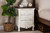Levron Classic and Traditional Walnut Brown and Antique White Finished Wood 3-Drawer Nightstand JY20B090-Antique White-NS