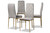 Blaise Modern Luxe and Glam Grey Velvet Fabric Upholstered and Gold Finished Metal 4-Piece Dining Chair Set 112157-4-Grey Velvet/Gold-DC