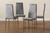 Blaise Modern Luxe and Glam Grey Velvet Fabric Upholstered and Gold Finished Metal 4-Piece Dining Chair Set 112157-4-Grey Velvet/Gold-DC