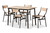 Carmen Modern and Contemporary Oak Brown Finished Wood and Dark Brown Metal 5-Piece Dining Set D01309-Oak/Black-5PC Dining Set