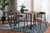Delgado Modern and Contemporary Grey Fabric Upholstered and Black Metal 5-Piece Dining Set D03013-Grey-5PC Dining Set