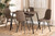Filicia Modern Transitional Grey Faux Leather Effect Fabric Upholstered and Black Metal 5-Piece Dining Set DC108-Grey/Black-5PC Dining Set