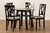 Derya Modern Transitional Grey Fabric Upholstered and Dark Brown Finished Wood 5-Piece Dining Set Derya-Grey/Dark Brown-5PC Dining Set