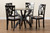 Rasa Modern and Contemporary Grey Fabric Upholstered and Dark Brown Finished Wood 5-Piece Dining Set Rasa-Grey/Dark Brown-5PC Dining Set