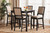 Gideon Modern and Contemporary Sand Fabric Upholstered and Dark Brown Finished Wood 5-Piece Pub Set RH2083P-Sand/Dark Brown-5PC Pub Set