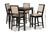 Gideon Modern and Contemporary Sand Fabric Upholstered and Dark Brown Finished Wood 5-Piece Pub Set RH2083P-Sand/Dark Brown-5PC Pub Set