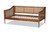 Ogden Mid-Century Modern Walnut Brown Finished Wood and Synthetic Rattan Twin Size Daybed MG0074-Rattan/Walnut-Daybed