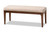 Walsh Mid-Century Modern Beige Fabric Upholstered and Walnut Brown Finished Wood Dining Bench WM5030-Latte/Walnut