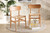 Raheem Mid-Century Modern Brown Hemp and Wood 2-Piece Dining Chair Set FC12-Natural Wood-Beechwood/Kraft Twisting-DC