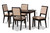 Suvi Modern and Contemporary Sand Fabric Upholstered and Dark Brown Finished Wood 5-Piece Dining Set Suvi-Sand/Dark Brown-5PC Dining Set