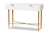 Galia Modern and Contemporary White Finished Wood and Gold Metal 1-Drawer Console Table JY20B124-White/Gold-Console