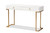 Beagan Modern and Contemporary White Finished Wood and Gold Metal 2-Drawer Console Table JY20B168-White/Gold