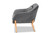 Valentina Mid-Century Modern Transitional Grey Velvet Fabric Upholstered and Natural Wood Finished Armchair 924-Velvet Grey-Chair