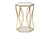 Kalena Modern and Contemporary Gold Metal End Table with Marble Tabletop H01-97049-Metal/Marble Side Table