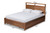 Saffron Modern and Contemporary Walnut Brown Finished Wood Queen Size 4-Drawer Platform Storage Bed MG0068-Walnut-4DW-Queen-Bed