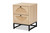 Ardon Bohemian Light Brown Finished Wood and Black Metal 1-Drawer Nightstand with Natural Rattan MUS-005-Natural/Black