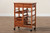 Crayton Modern and Contemporary Oak Brown Finished Wood and Silver-Tone Metal Mobile Kitchen Storage Cart LYA20-048-Wooden-Kitchen Cart