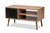 Yuna Mid-Century Modern Transitional Natural Brown Finished Wood and Black Metal 1-Door Coffee Table MAG-14-Natural/Black-CT